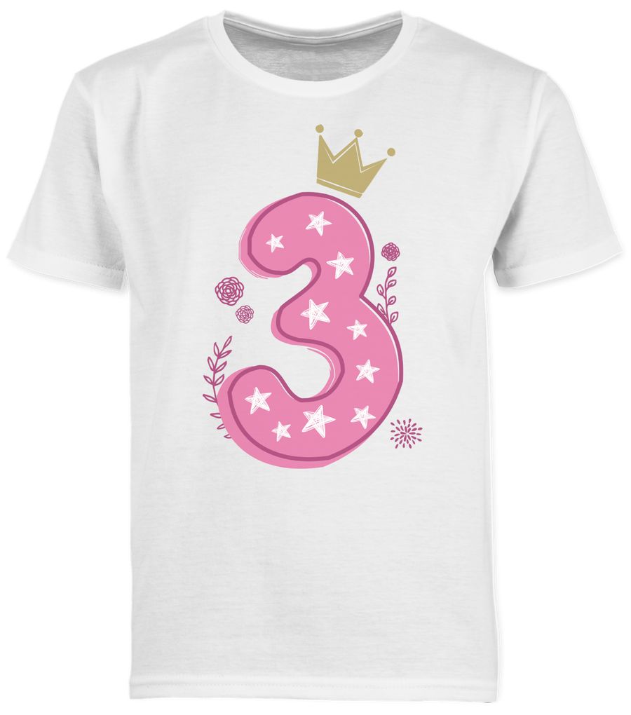 Shirtracer Dritter Mädchen Krone Sterne: T-Shirt Turnbeutel Shirtracer