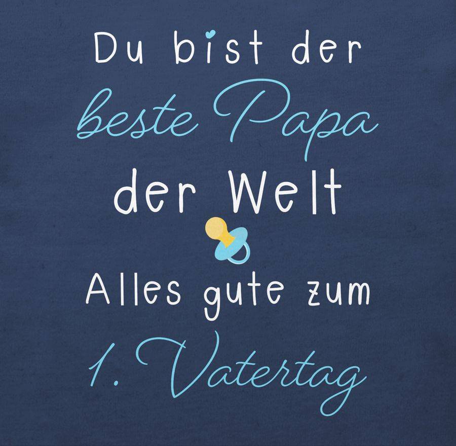 Shirtracer Du Bist Der Beste Papa Der Welt - 1. Vatertag Blau/weiß: T-Shirt Turnbeutel Shirtracer