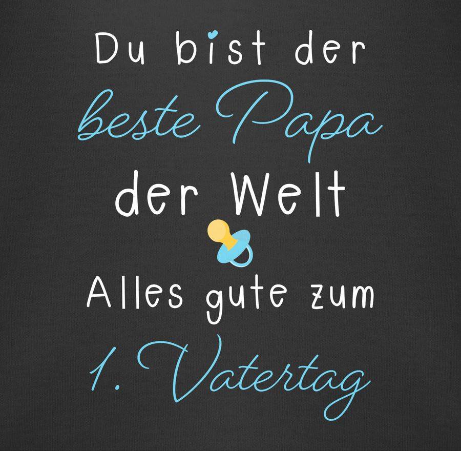 Shirtracer Du Bist Der Beste Papa Der Welt - 1. Vatertag Blau/weiß: T-Shirt Turnbeutel Shirtracer