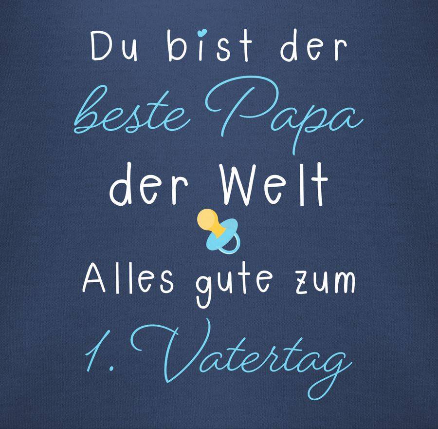 Shirtracer Du Bist Der Beste Papa Der Welt - 1. Vatertag Blau/weiß: T-Shirt Turnbeutel Shirtracer