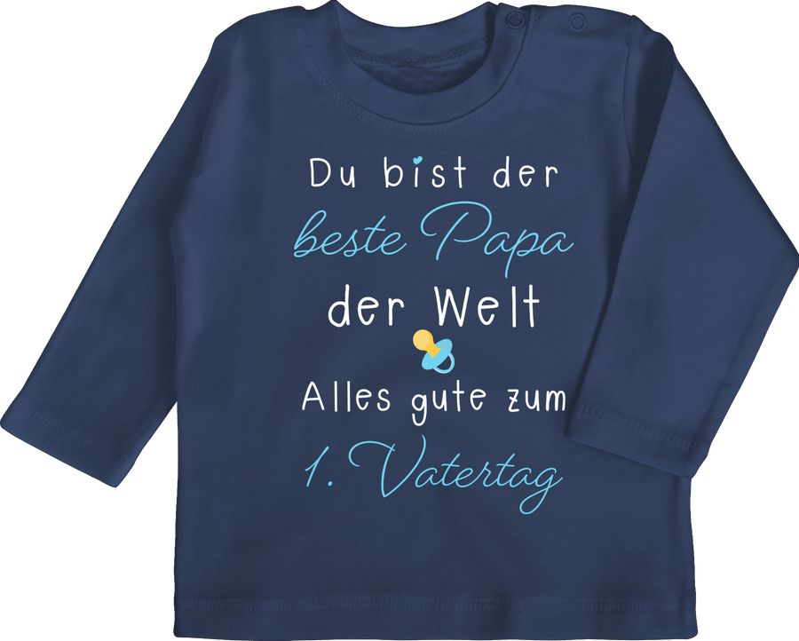 Shirtracer Du bist der beste Papa der Welt - 1. Vatertag blau/weiß: T-Shirt Turnbeutel Shirtracer