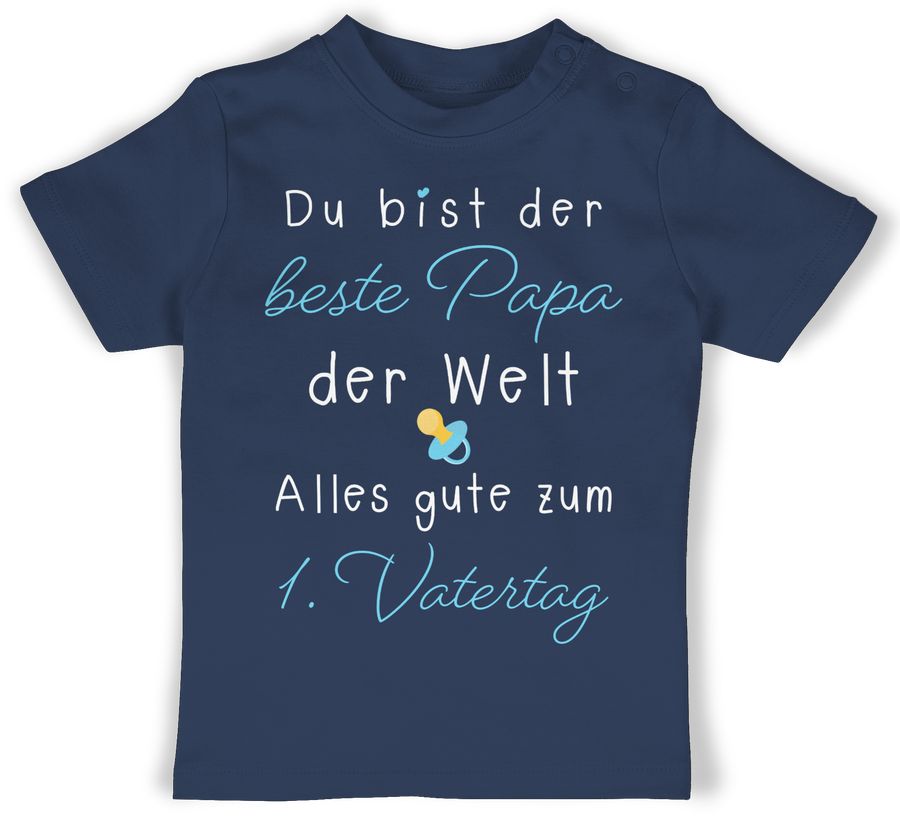 Shirtracer Du bist der beste Papa der Welt - 1. Vatertag blau/weiß: T-Shirt Turnbeutel Shirtracer