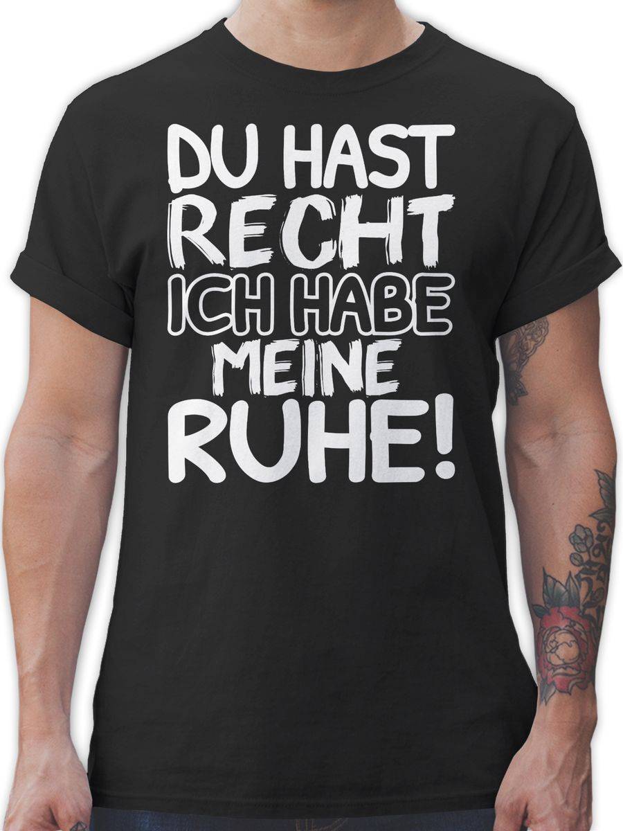 Shirtracer Du hast Recht ich habe meine Ruhe! schwarz weiß: T-Shirt Gym Bag Shirtracer