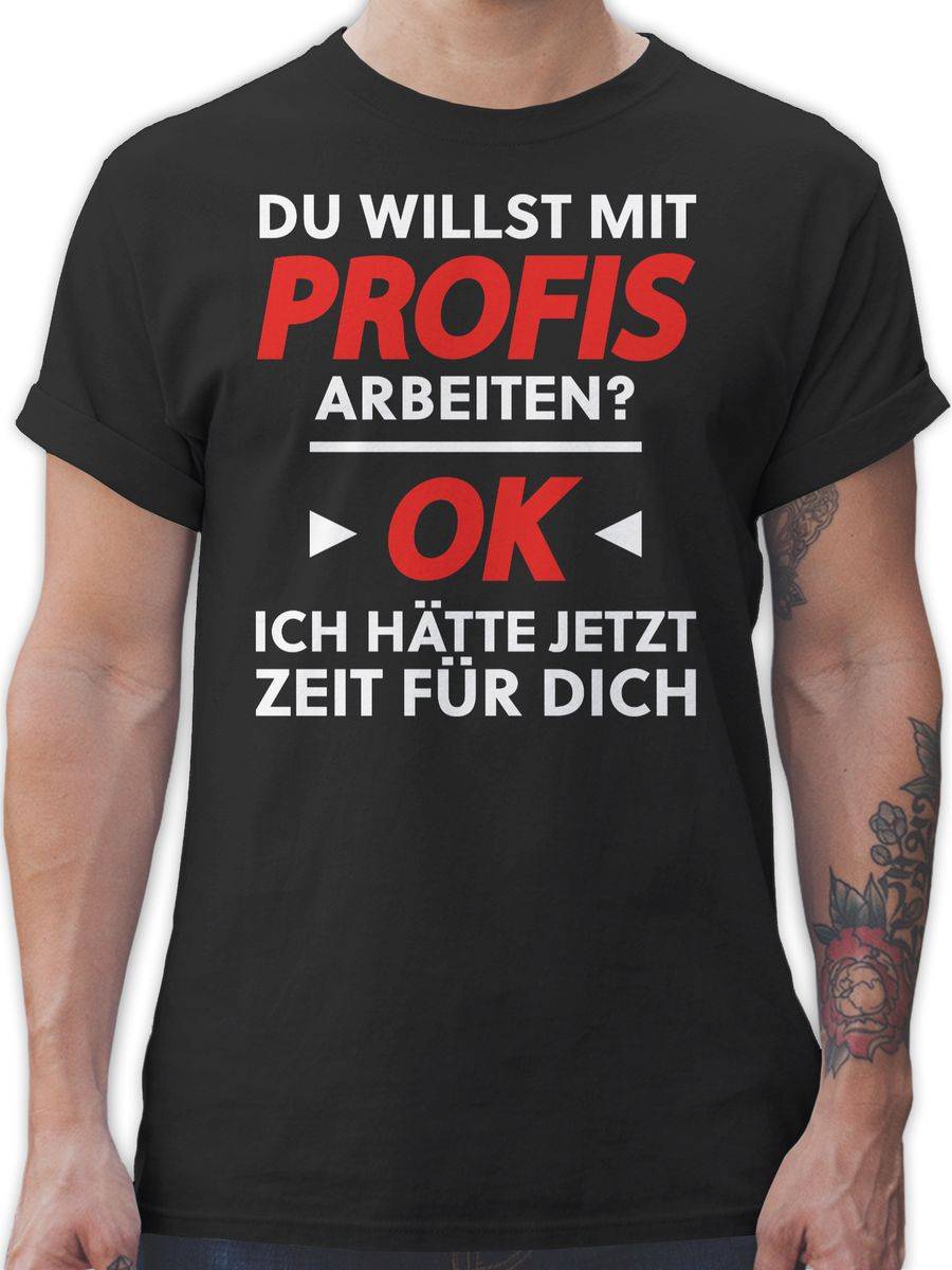 Shirtracer Du willst mit Profis arbeiten - Weiß: Tshirt Turnbeutel Shirtracer