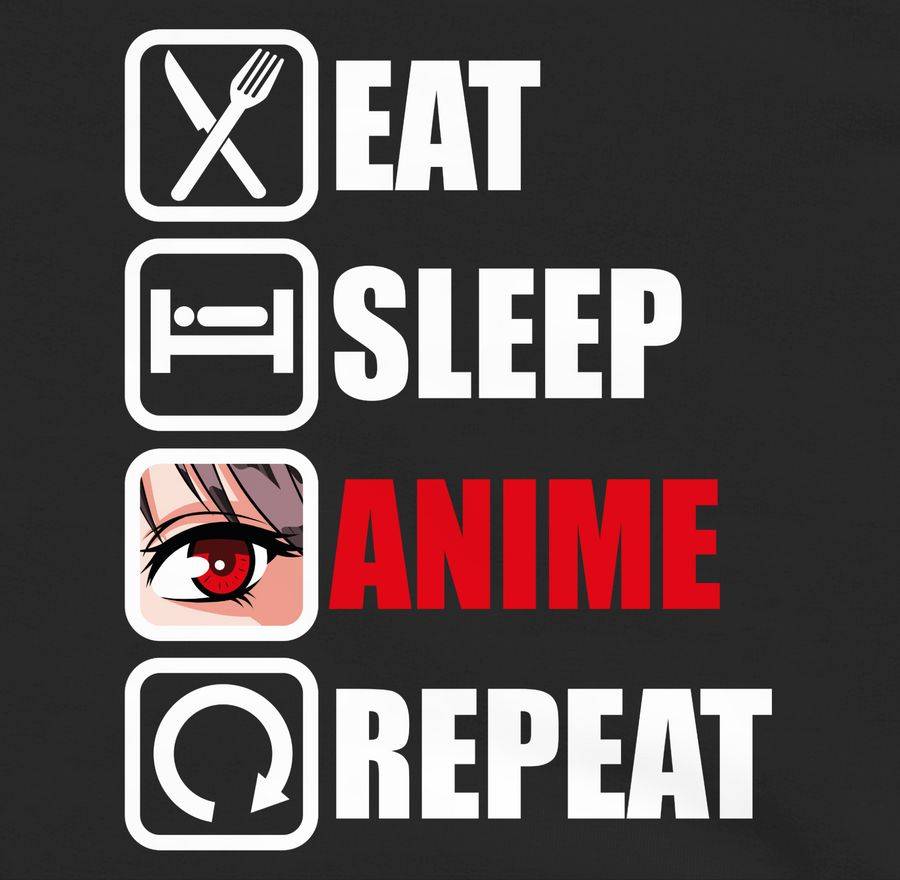 Shirtracer Eat Sleep Anime Repeat - Weiß Shirts & Mehr Shirtracer