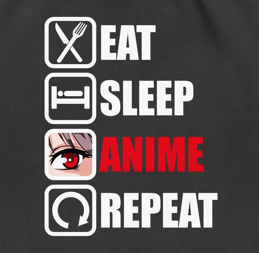 Shirtracer Eat Sleep Anime Repeat - Weiß Shirts & Mehr Shirtracer