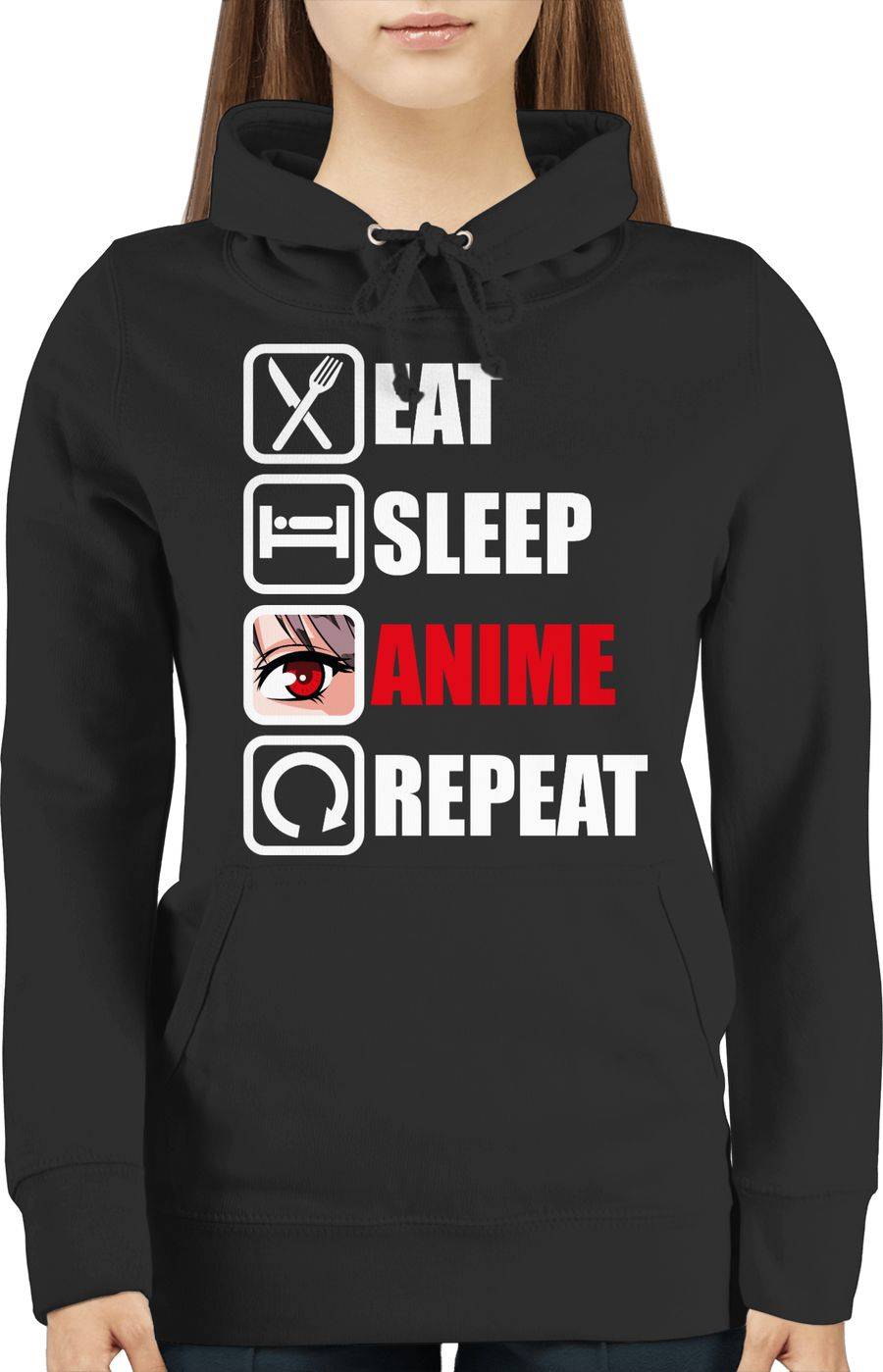 Shirtracer Eat Sleep Anime Repeat - Weiß Shirts & Mehr Shirtracer