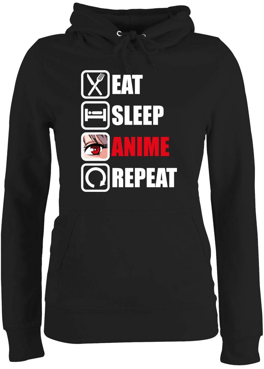 Shirtracer Eat sleep Anime repeat - weiß Shirts & Mehr Shirtracer