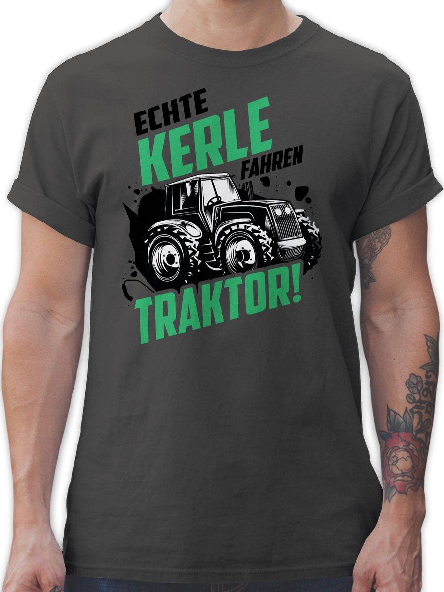 Shirtracer Echte Kerle Fahren Traktor - Bunt: Tshirt Turnbeutel Shirtracer