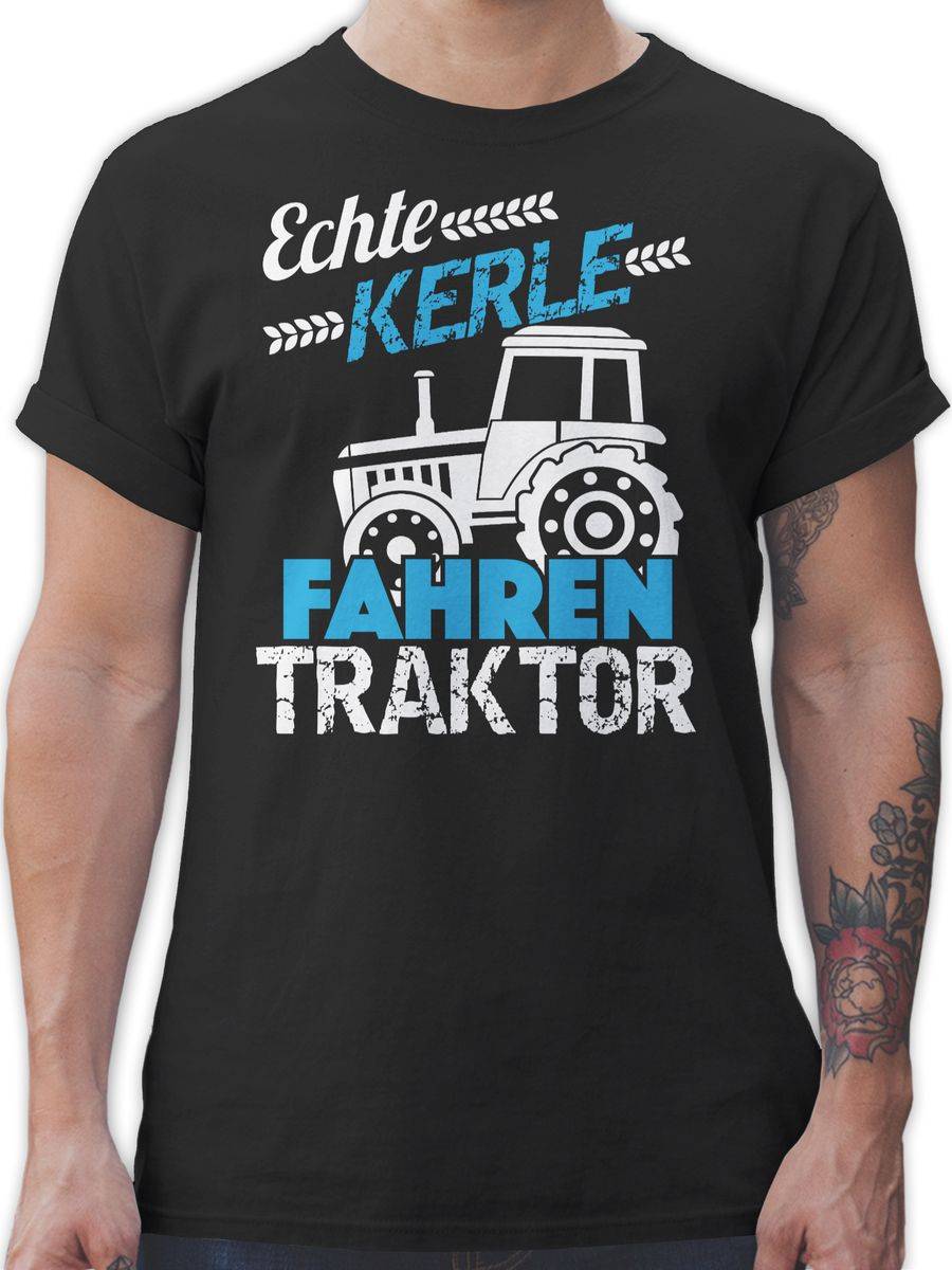 Shirtracer Echte Kerle Fahren Traktor: Tshirt Turnbeutel Shirtracer