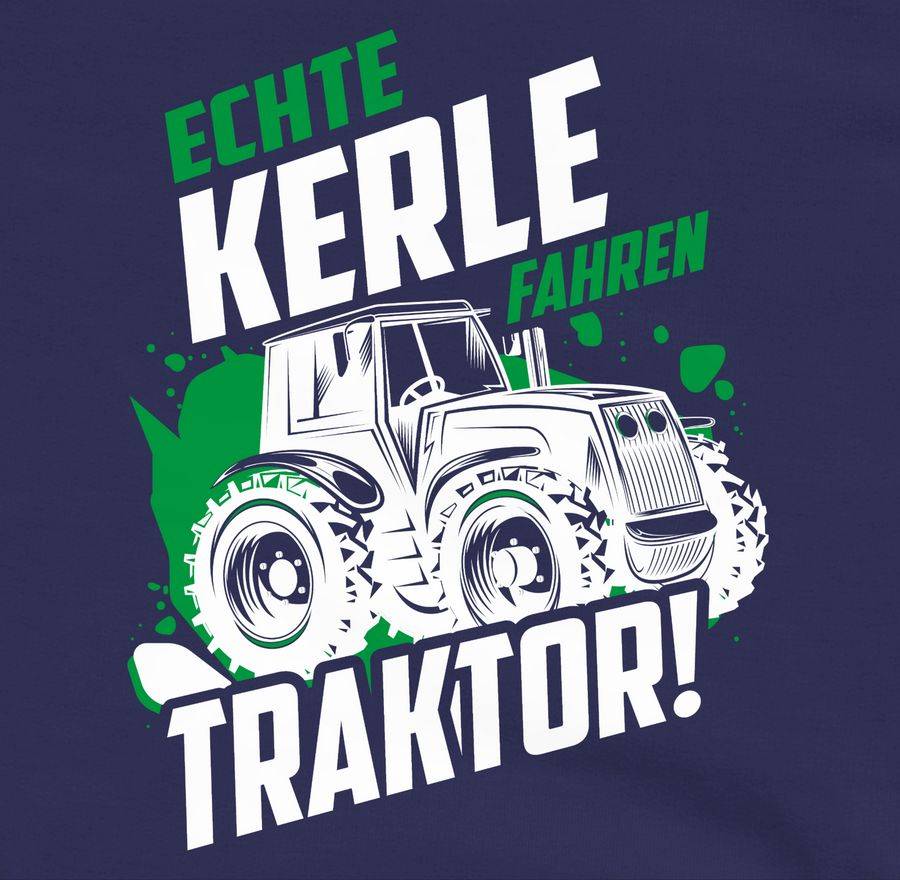 Shirtracer Echte Kerle Fahren Traktor - Weiß: T-Shirt Turnbeutel Shirtracer
