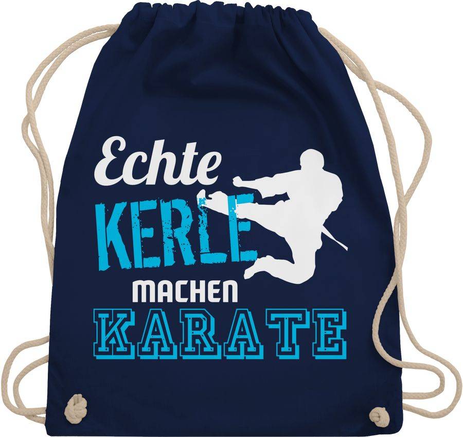 Shirtracer Echte Kerle machen Karate: T-Shirt Turnbeutel Shirtracer