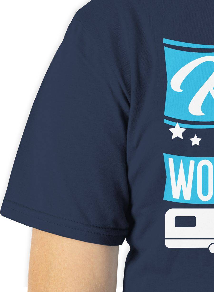 Shirtracer Echte Kerle Ziehen Wohnwagen - Weiß/blau: T-Shirt Rucksack Shirtracer