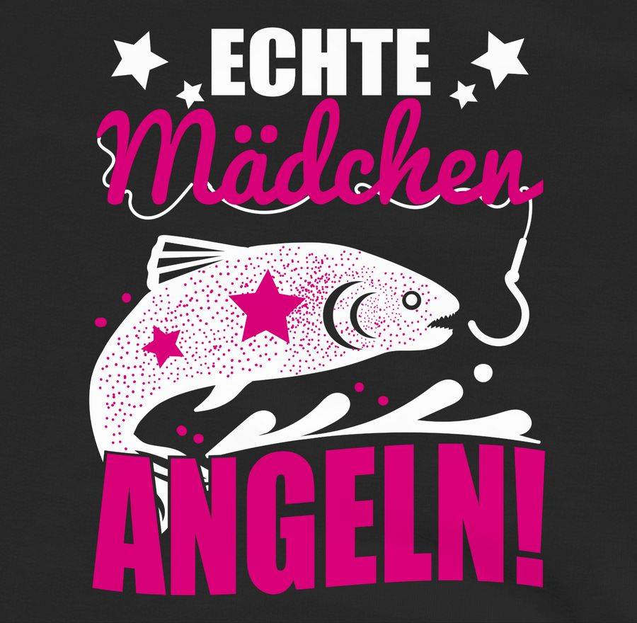 Shirtracer Echte Mädchen Angeln Fisch: T-Shirt Turnbeutel Shirtracer