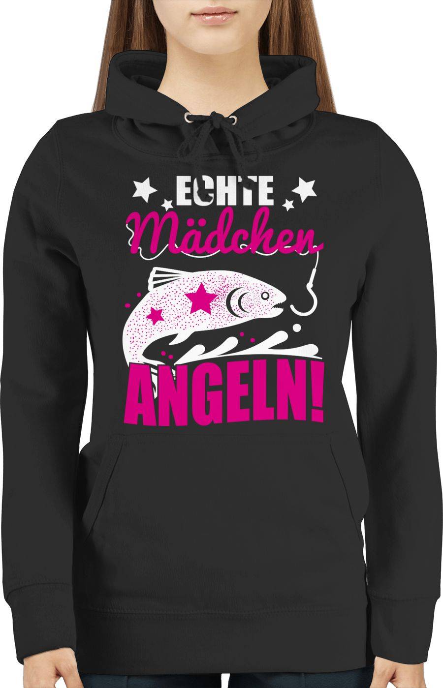 Shirtracer Echte Mädchen Angeln Fisch: T-Shirt Turnbeutel Shirtracer
