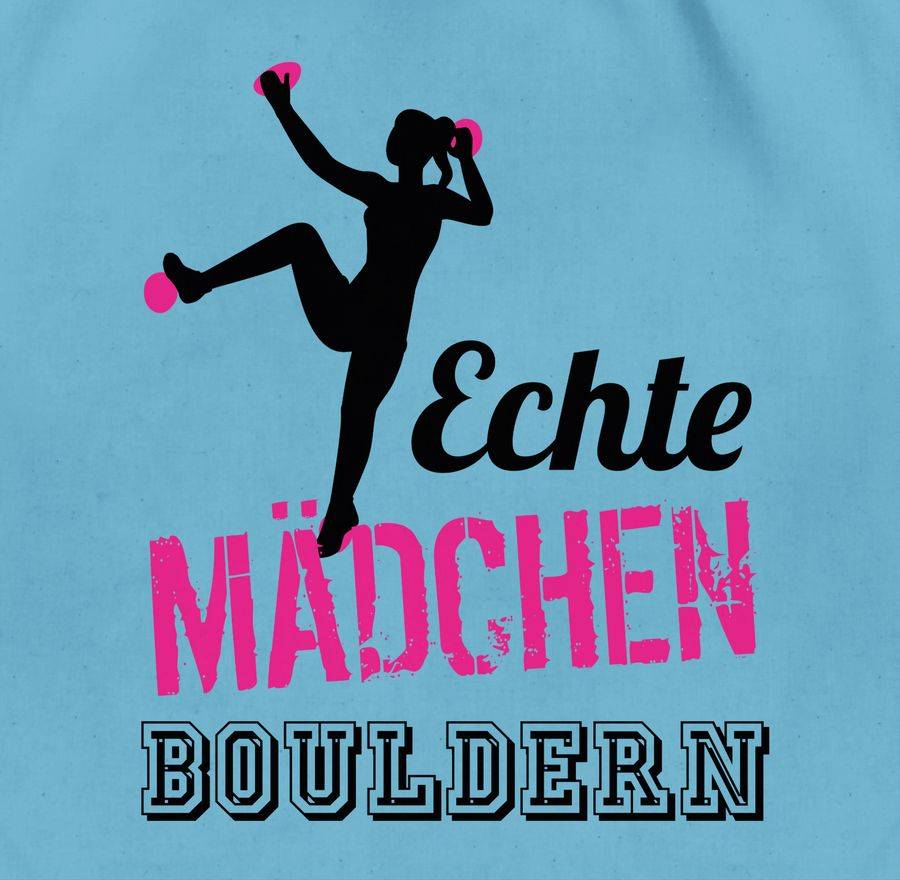 Shirtracer Echte Mädchen Bouldern Fuchsia/schwarz: T-Shirt Gym Bag Shirtracer