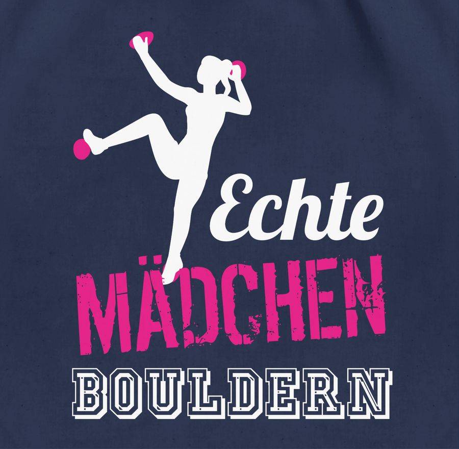 Shirtracer Echte Mädchen Bouldern Fuchsia/weiß: T-Shirt Rucksack Shirtracer
