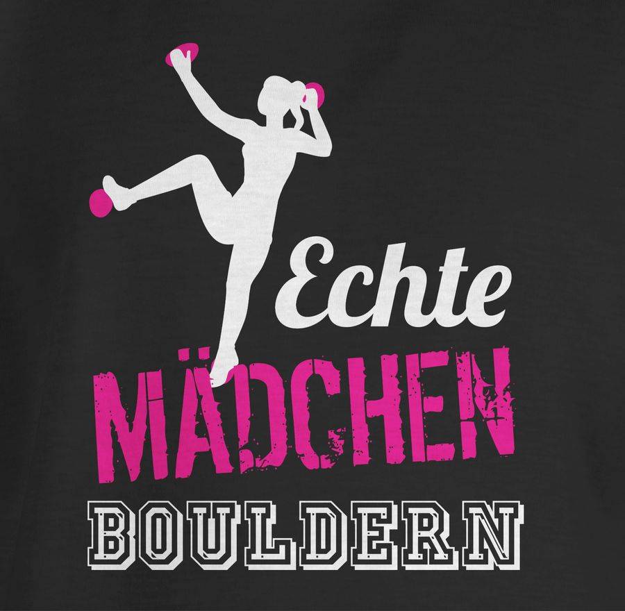 Shirtracer Echte Mädchen Bouldern Fuchsia/weiß: T-Shirt Rucksack Shirtracer
