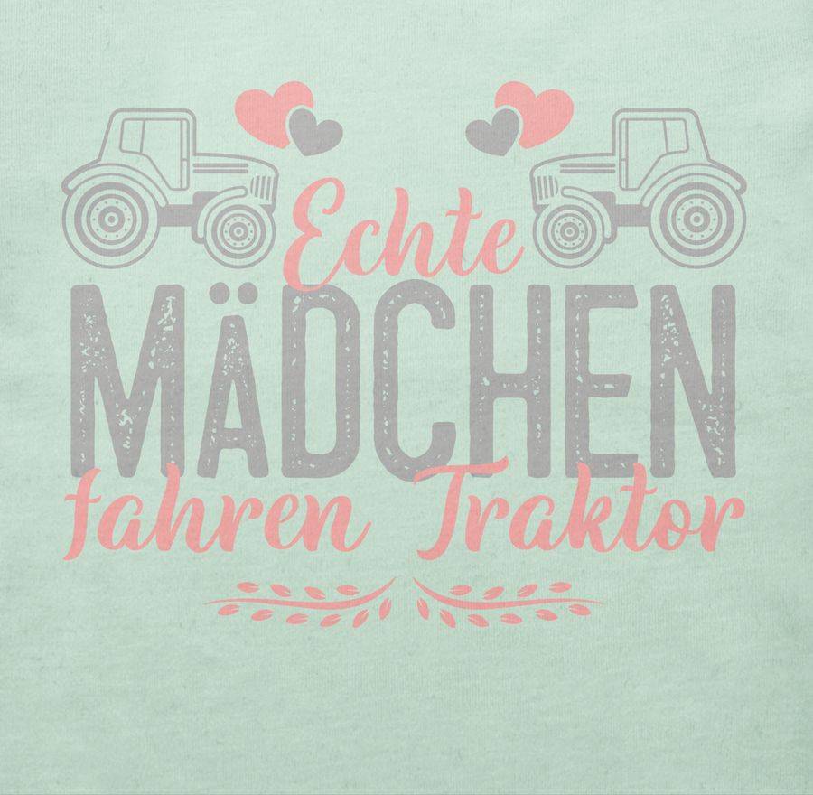 Shirtracer Echte Mädchen Fahren Traktor Grau/rosa: T-Shirt Rucksack Shirtracer