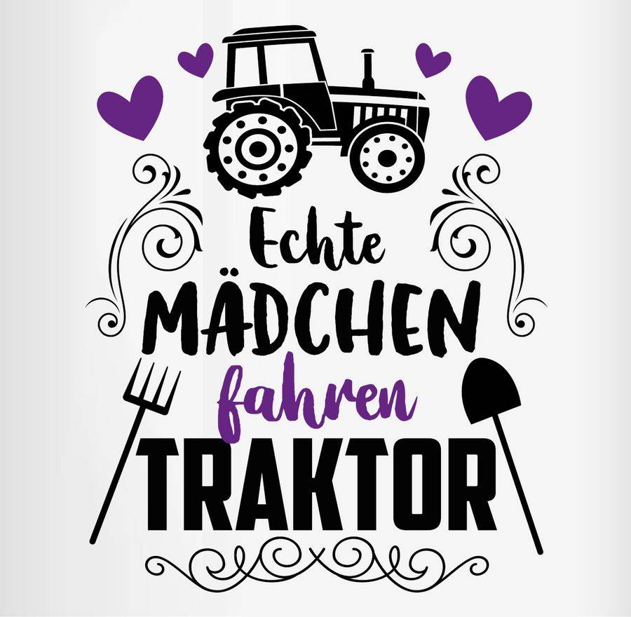 Shirtracer Echte Mädchen Fahren Traktor - Schwarz Shirts & Mehr Shirtracer
