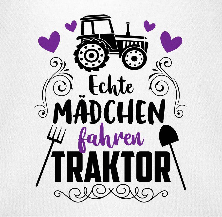 Shirtracer Echte Mädchen Fahren Traktor - Schwarz Shirts & Mehr Shirtracer