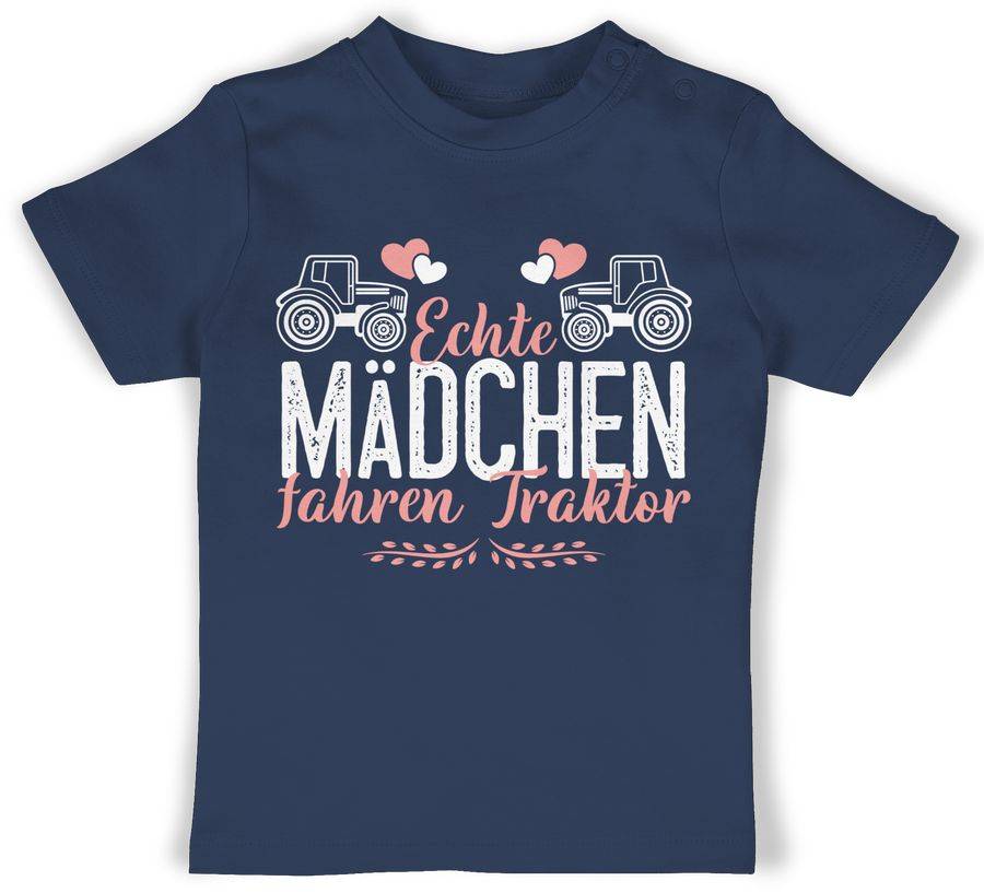 Shirtracer Echte Mädchen fahren Traktor weiß/rosa: T-Shirt Gym Bag Shirtracer