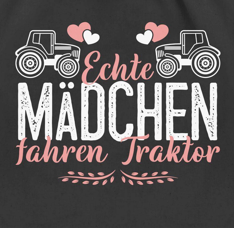 Shirtracer Echte Mädchen Fahren Traktor Weiß/rosa: T-Shirt Gym Bag Shirtracer