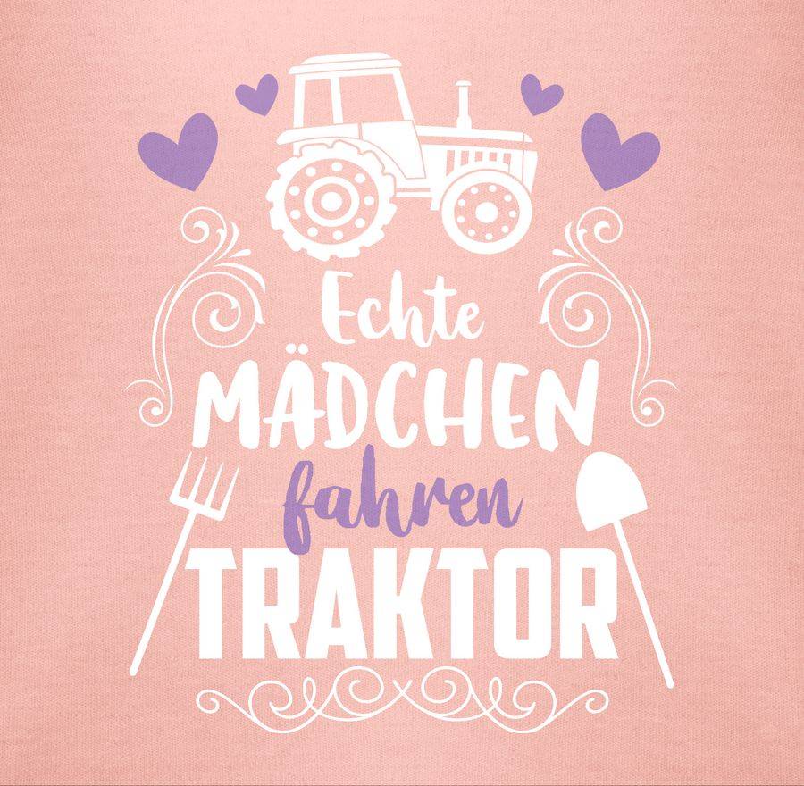 Shirtracer Echte Mädchen Fahren Traktor - Weiß: T-Shirt Turnbeutel Shirtracer