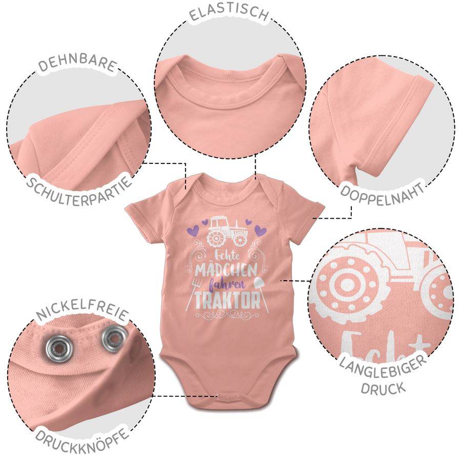 Shirtracer Echte Mädchen Fahren Traktor - Weiß: T-Shirt Turnbeutel Shirtracer