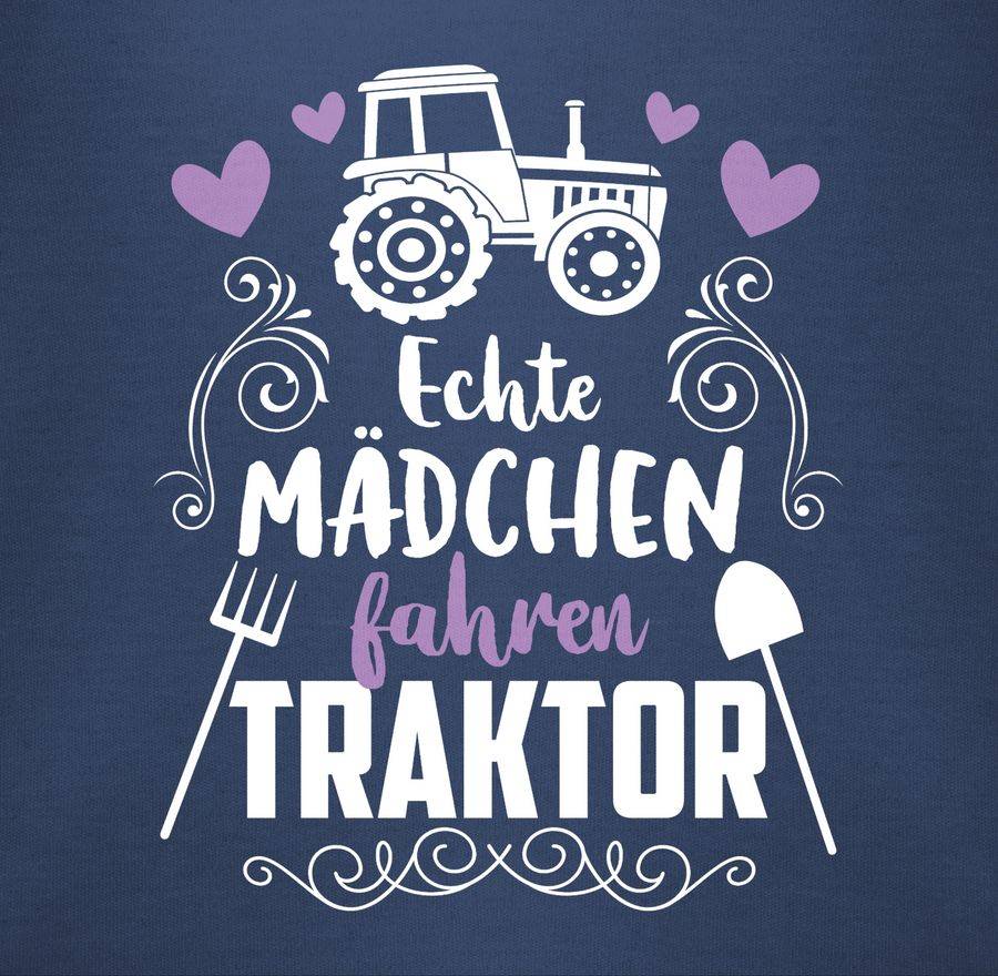 Shirtracer Echte Mädchen Fahren Traktor - Weiß: T-Shirt Turnbeutel Shirtracer