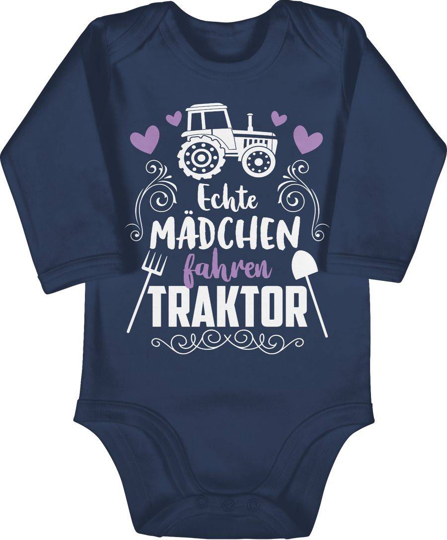 Shirtracer Echte Mädchen fahren Traktor - weiß: T-Shirt Turnbeutel Shirtracer