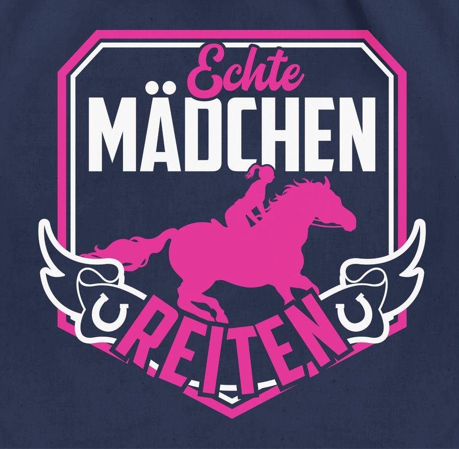 Shirtracer Echte Mädchen Reiten Fuchsia / Weiß: Tshirt Gym Bag Shirtracer