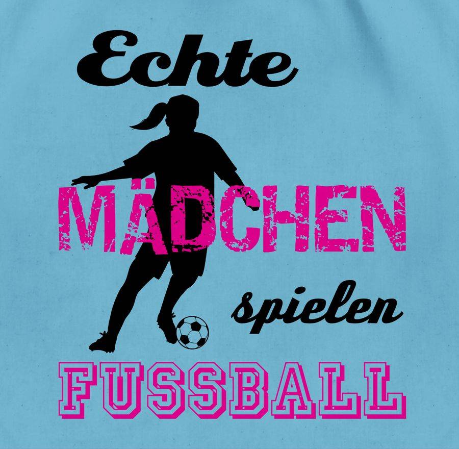 Shirtracer Echte Mädchen Spielen Fußball - Schwarz: Tshirt Rucksack Shirtracer