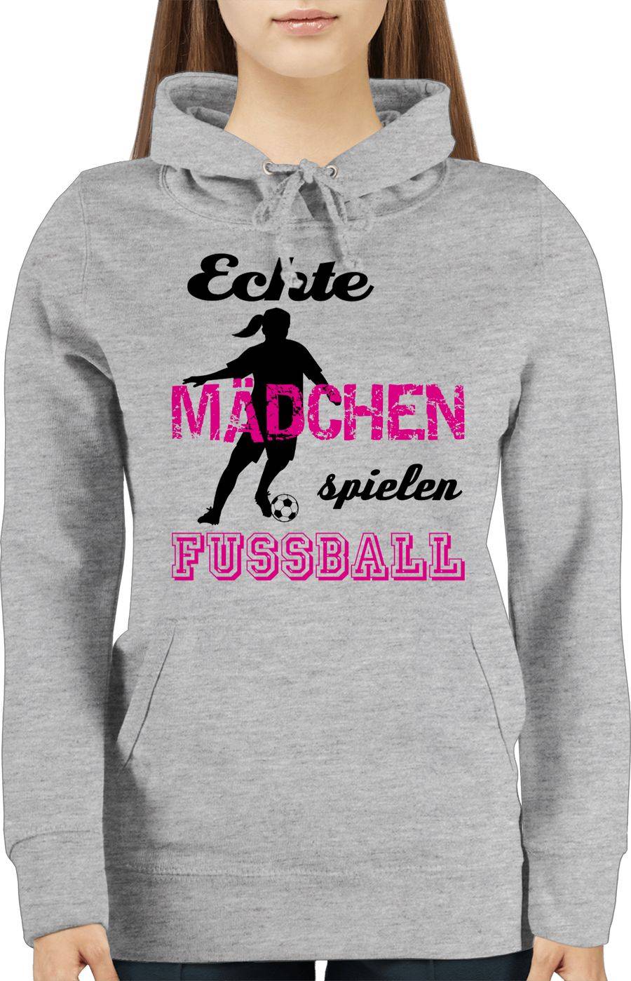Shirtracer Echte Mädchen Spielen Fußball - Schwarz: Tshirt Rucksack Shirtracer