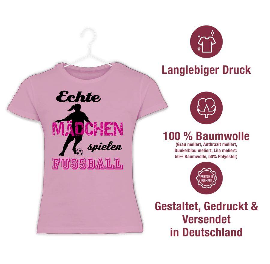 Shirtracer Echte Mädchen Spielen Fußball - Schwarz: Tshirt Rucksack Shirtracer