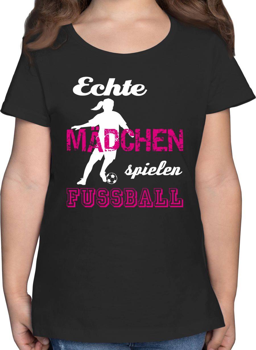 Shirtracer Echte Mädchen spielen Fußball weiß Shirts & Mehr Shirtracer