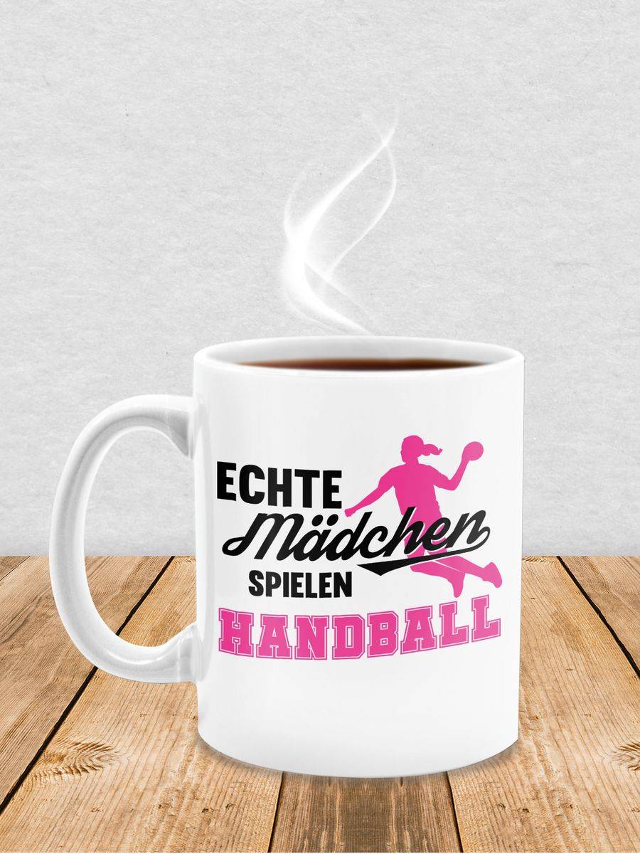 Shirtracer Echte Mädchen Spielen Handball Schwarz / Fuchsia Shirts & Mehr Shirtracer