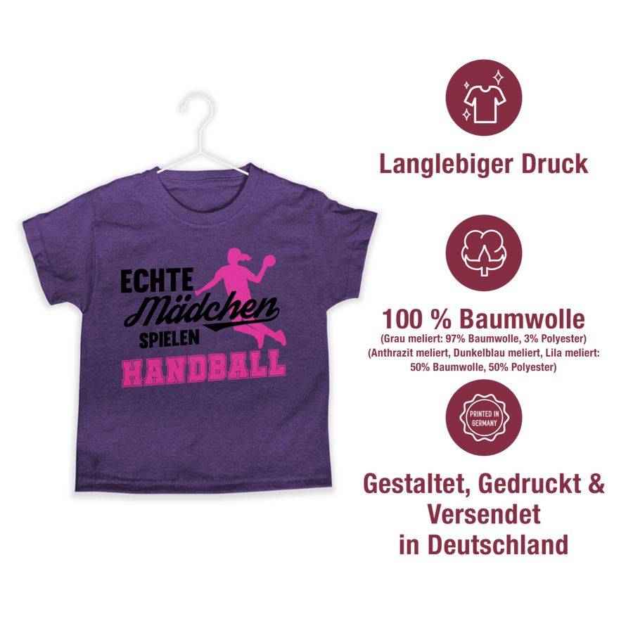 Shirtracer Echte Mädchen Spielen Handball Schwarz / Fuchsia Shirts & Mehr Shirtracer