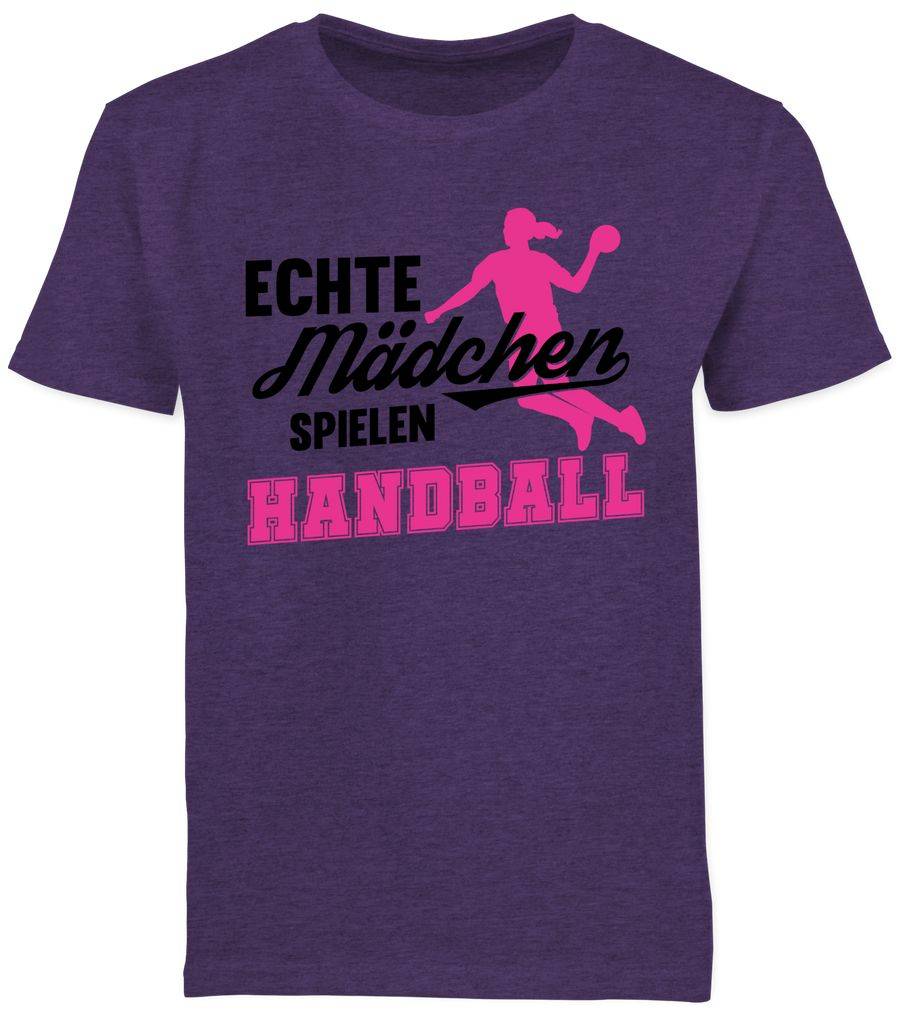 Shirtracer Echte Mädchen spielen Handball schwarz / fuchsia Shirts & Mehr Shirtracer