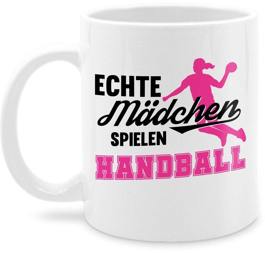 Shirtracer Echte Mädchen spielen Handball schwarz / fuchsia Shirts & Mehr Shirtracer