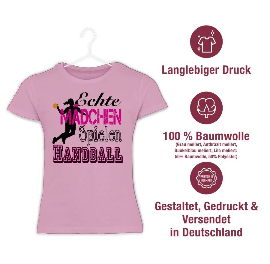 Shirtracer Echte Mädchen Spielen Handball Shirts & Mehr Shirtracer
