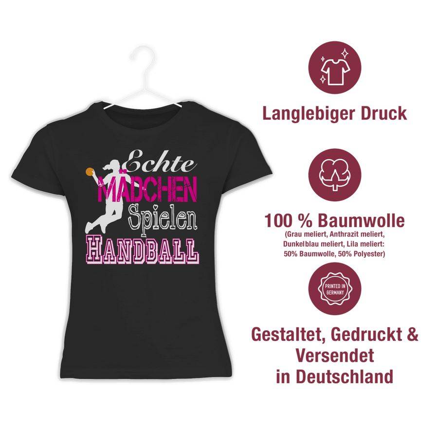Shirtracer Echte Mädchen Spielen Handball Weiß Shirts & Mehr Shirtracer