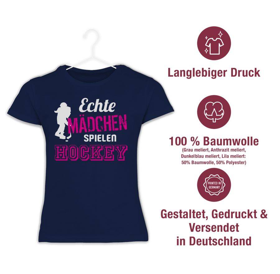 Shirtracer Echte Mädchen Spielen Hockey Shirts & Mehr Shirtracer