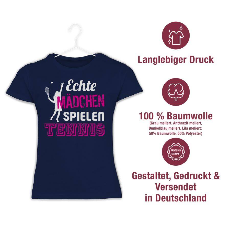 Shirtracer Echte Mädchen Spielen Tennis Shirts & Mehr Shirtracer