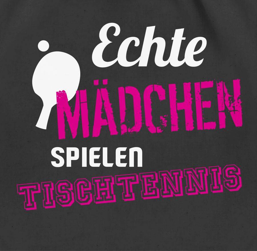 Shirtracer Echte Mädchen Spielen Tischtennis: T-Shirt Rucksack Shirtracer
