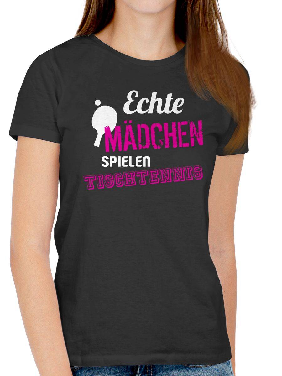 Shirtracer Echte Mädchen Spielen Tischtennis: T-Shirt Rucksack Shirtracer