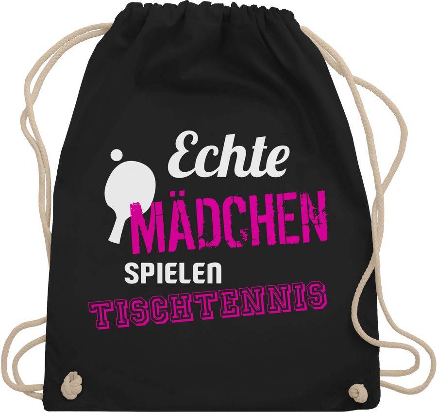 Shirtracer Echte Mädchen spielen Tischtennis: T-Shirt Rucksack Shirtracer