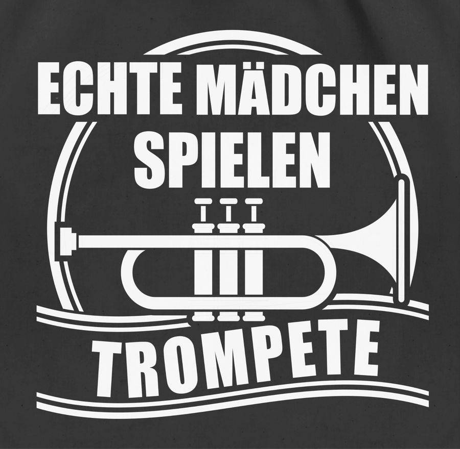 Shirtracer Echte Mädchen Spielen Trompete: Tshirt Turnbeutel Shirtracer