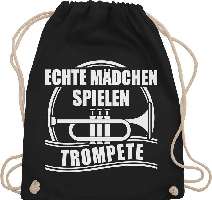 Shirtracer Echte Mädchen Spielen Trompete: Tshirt Turnbeutel Shirtracer