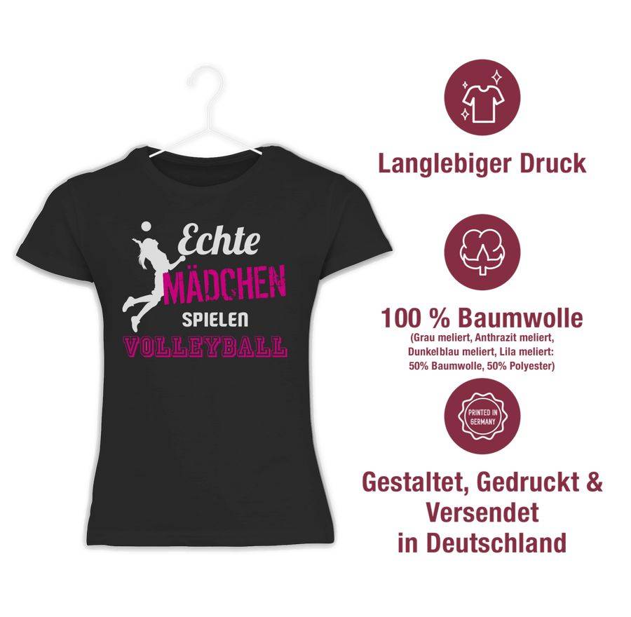 Shirtracer Echte Mädchen Spielen Volleyball Shirts & Mehr Shirtracer